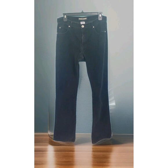 Guess Corduroy Pants Sz 29 Straight Leg Mid Rise Black Made In The USA Y2K - Picture 1 of 14